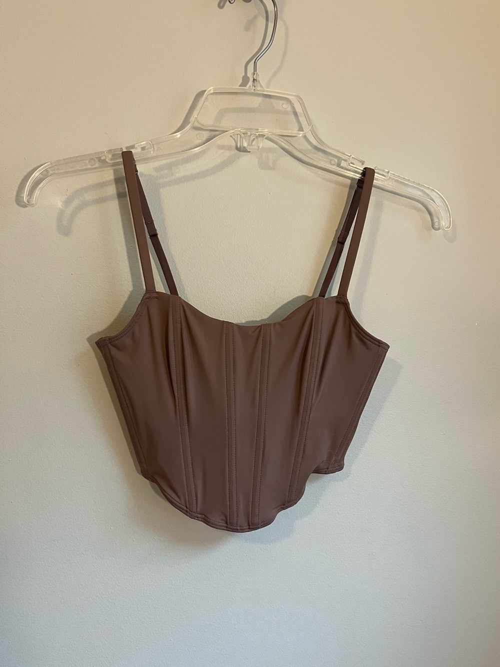 GILLY HICKS Brown Corset Crop Top